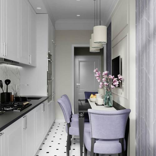 Дизайн — проект узкой кухни, 8,5м² 01