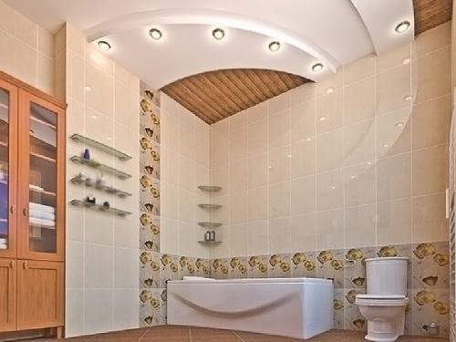 Потолок из гипсокартона в ванной: за и против этой конструкции