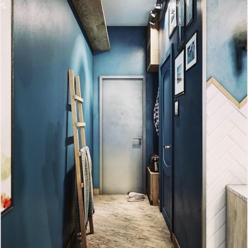 Маленькая студия в модном синем цвете,26 кв.м. 09