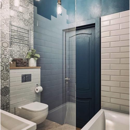 Маленькая студия в модном синем цвете,26 кв.м. 07