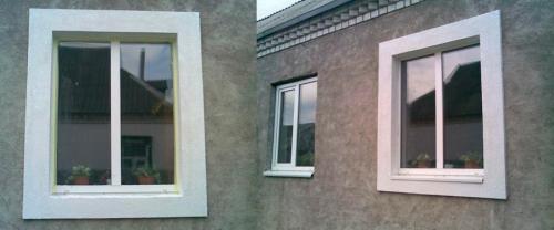Обрамление окон снаружи. Оконные и дверные наличники из пенопласта, технология и эстетика.