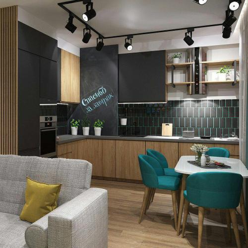 Стильный дизайн кухни для молодой семьи✨ 01