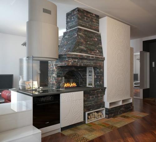 Удивительный дизайн квартиры с печкой 04