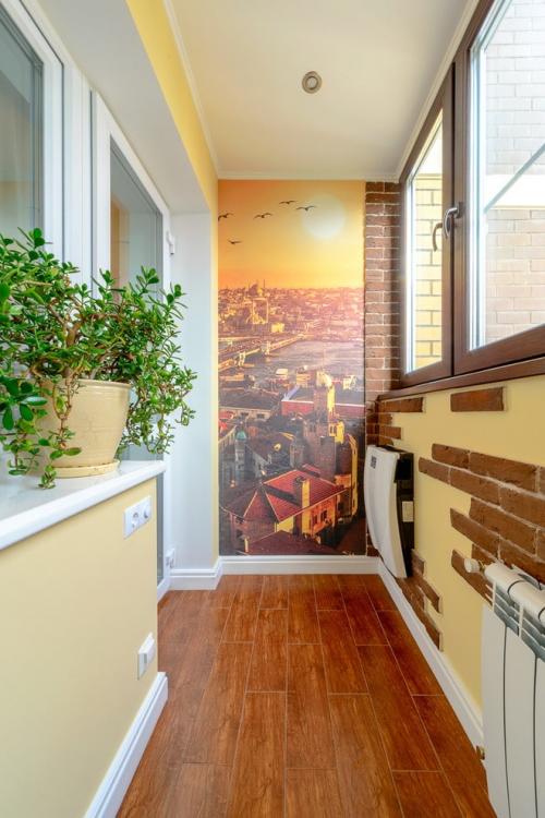 Обои в дизайне балкона 08