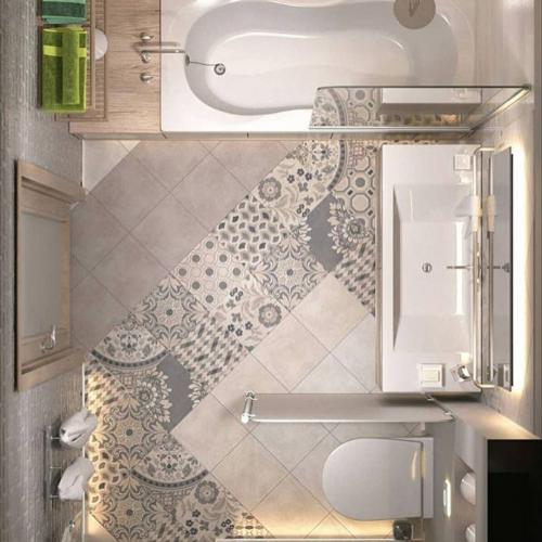 Ванная комната в сером цвете. Оцените дизайн. 01