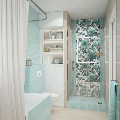 Дизайн ванной и туалета. Вам нравится такой цвет плитки? 👍🏻или 👎🏻? 03