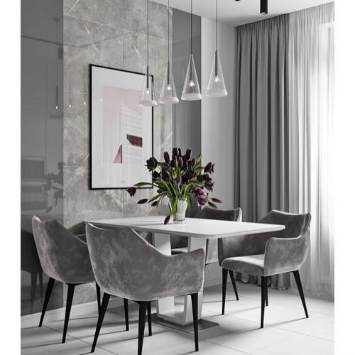 Кухня в белом и сером цвете. 01