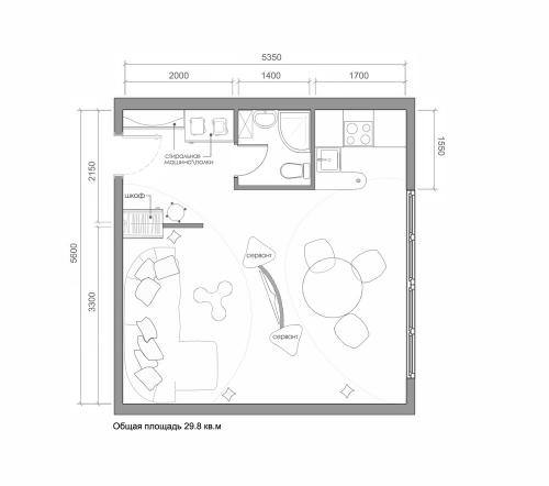 Интересный дизайн — проект квартиры — студии 07