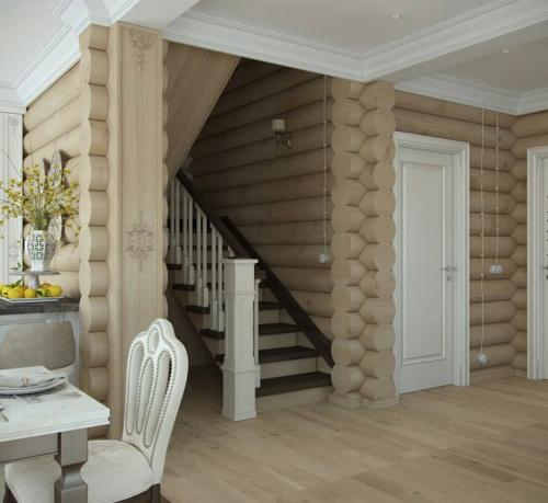 Проект дома из оцилиндрованного бревна 180 кв.м. в Москве 05