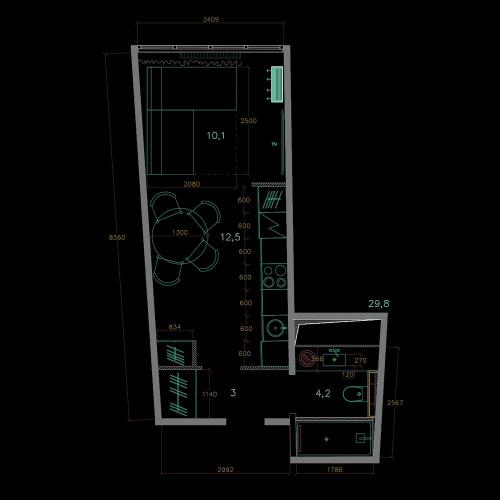 Квартира — студия. Как Вам дизайн? Оцените в комментариях 04