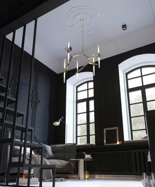 Маленькая двухуровневая квартира в черном цвете. Как считаете, мрачно или стильно получилось? 04