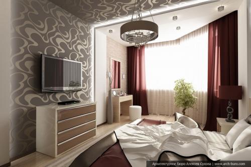 Дизайн спальни с эркером 02