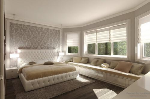 Дизайн спальни с эркером 01