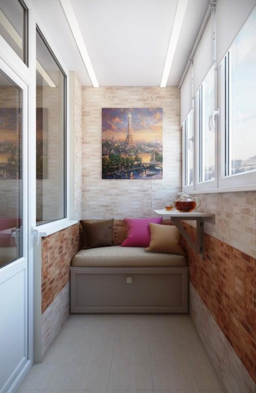Интерьер балконов с диванчиком 01