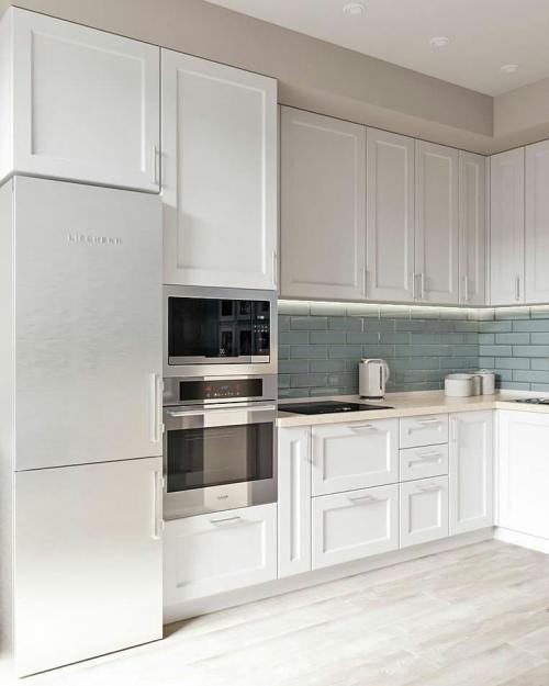 Кухня - гостиная в светлых тонах. Какие + или - вы бы отметили в этом интерьере? 03