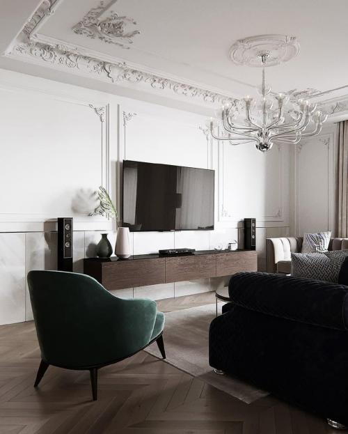 Дизайн кухни — гостиной в квартире 100кв. м 02