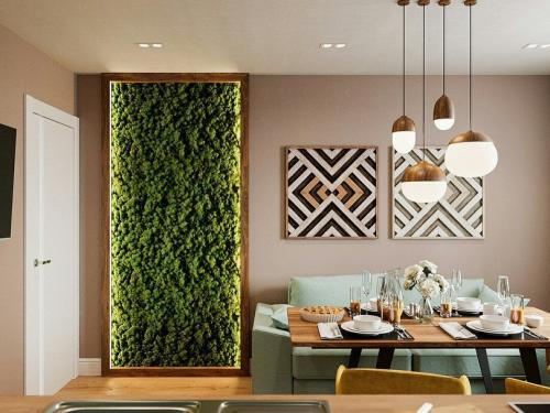 Кухня 11 кв. м , как Вам «живая» стена в кухне? 02