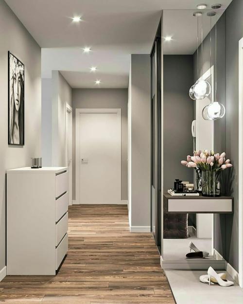 Нравится Вам дизайн этой серой прихожей? 02