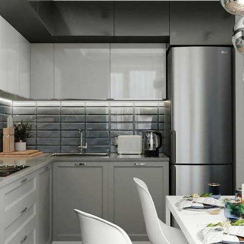 Кухня 10м². Крутой фартук, согласны? 01