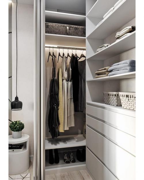 Два примера организации гардеробной в спальне. Какой вам больше нравится? 1 или 2? 09