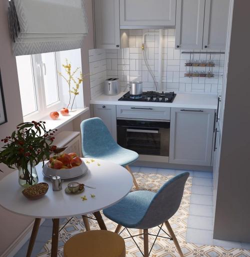 Идеи дизайна кухонь 6 кв. м. Какой вариант Вам понравился больше? 02