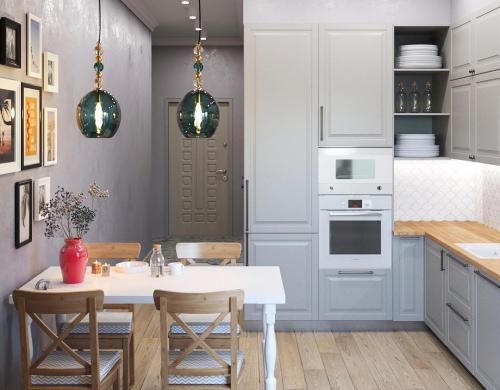 Дизайн кухни в сером цвете. Понравился Вам дизайн? 01