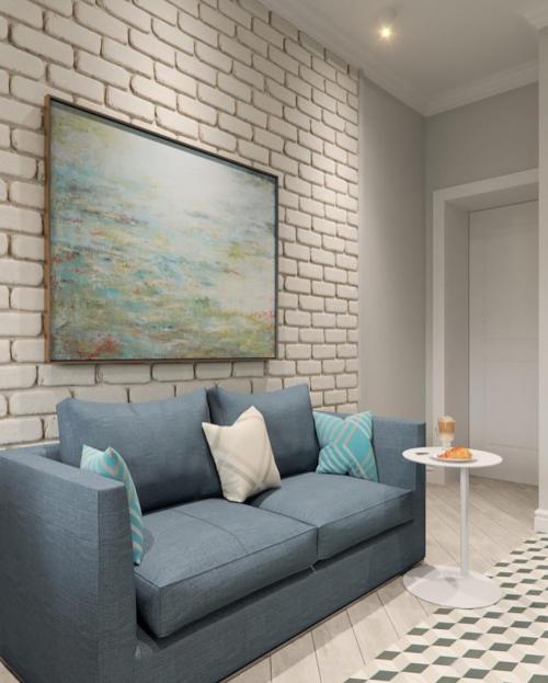 Как Вам кухня в белом и голубом цвете? 02