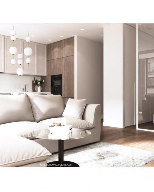 Дизайн-проект кухни-гостиной в пастельных тонах✨Что бы Вы Добавили/Убрали в этом интерьере? 07