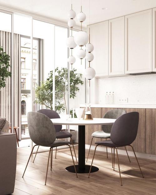 Дизайн-проект кухни-гостиной в пастельных тонах✨Что бы Вы Добавили/Убрали в этом интерьере? 02