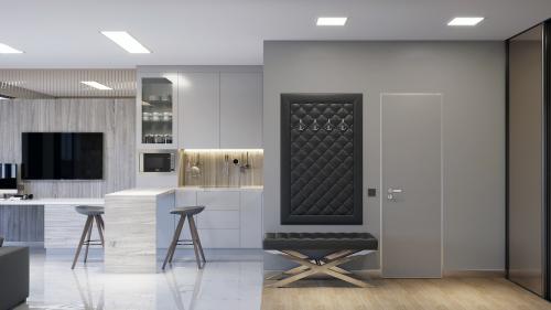 Дизайн квартиры в холодных оттенках 04