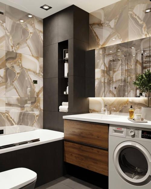 ⚜️ Какая лучше 1️⃣ или 2️⃣? Две Ванных комнаты от одного дизайнера!⠀ 03