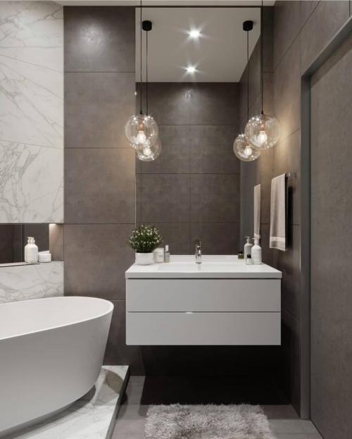 ⚜️ Какая лучше 1️⃣ или 2️⃣? Две Ванных комнаты от одного дизайнера!⠀ 01