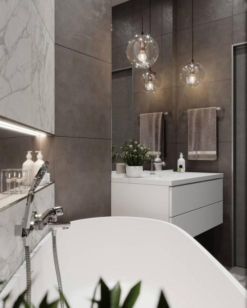 ⚜️ Какая лучше 1️⃣ или 2️⃣? Две Ванных комнаты от одного дизайнера!⠀ 02