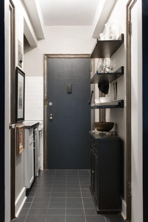 Черный цвет в дизайне однокомнатной квартиры 08