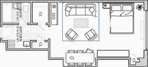 Черный цвет в дизайне однокомнатной квартиры 01