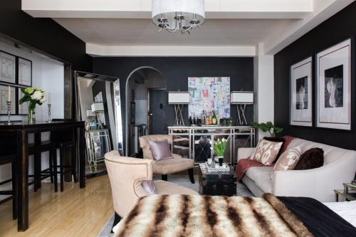 Черный цвет в дизайне однокомнатной квартиры 05