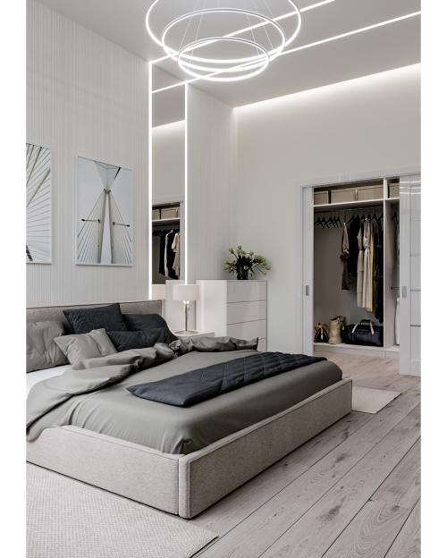 Оцените дизайн спальни с гардеробной 01