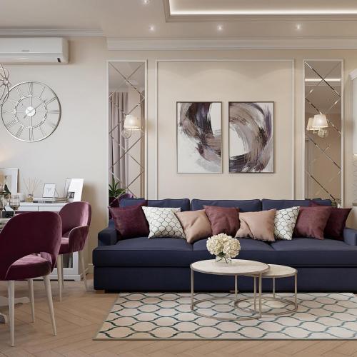 Кухня-гостиная. А вам нравится такая цветовая гамма? 01