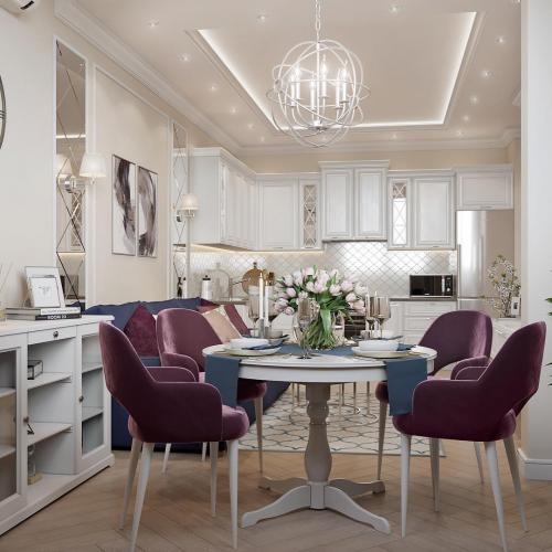 Кухня-гостиная. А вам нравится такая цветовая гамма? 02