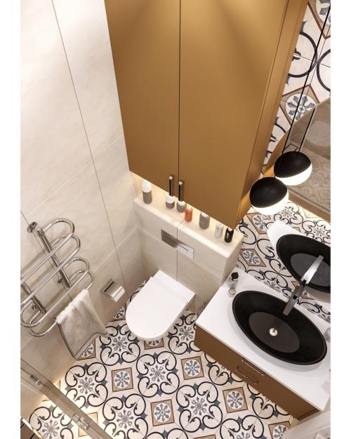 Ванная комната с интересным настраиваемым освещением 01