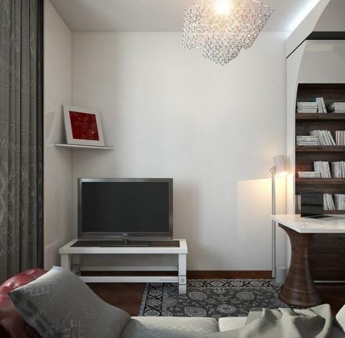 Впечатляющий дизайн — проект квартиры с камином 01