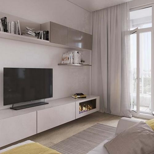 Кухня — гостиная в бежевом цвете. Как Вам интерьер? 03