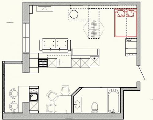 Впечатляющий дизайн — проект квартиры с камином 08