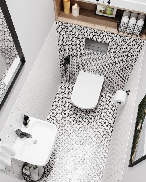 Дизайн санузла в белом цвете. 01