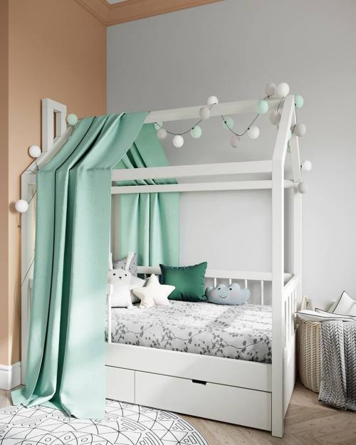 Детская комната для девочки. Площадь комнаты — 11кв.м 02