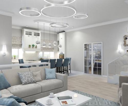 Гостиная в частном доме 01