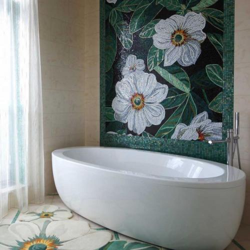 Отделка мозаикой в ванной комнате. Какой вариант Вам понравился больше? 03