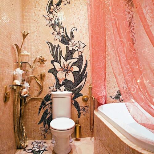 Отделка мозаикой в ванной комнате. Какой вариант Вам понравился больше? 02