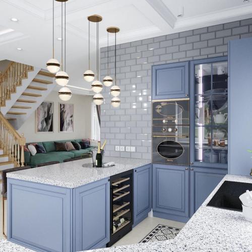 Гостиная и кухня в частном доме 04