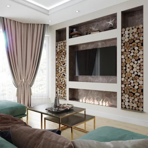 Гостиная и кухня в частном доме 03